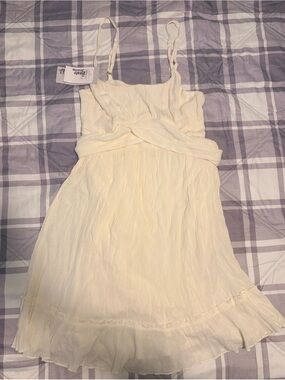 Cream Spaghetti Strap Summer Dress